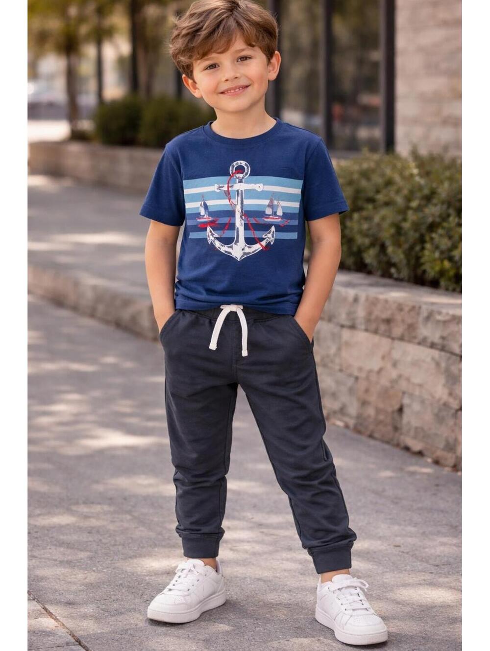 Tommy Bahama Jogger Sweatpants Kids 5 Blue Elastic Waist Knit Pull On Play